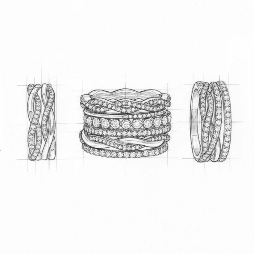 Vintage Layered Zirconia Ring