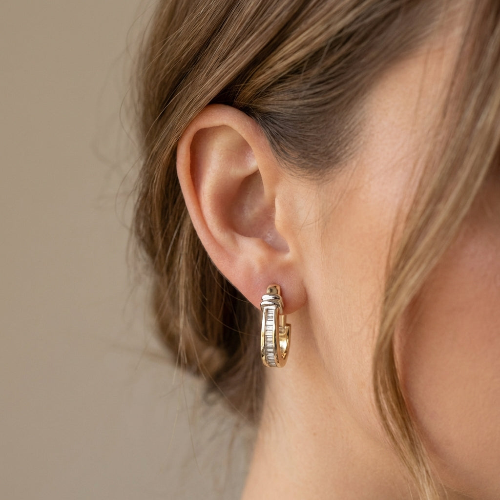 Vintage gold and diamond earrings