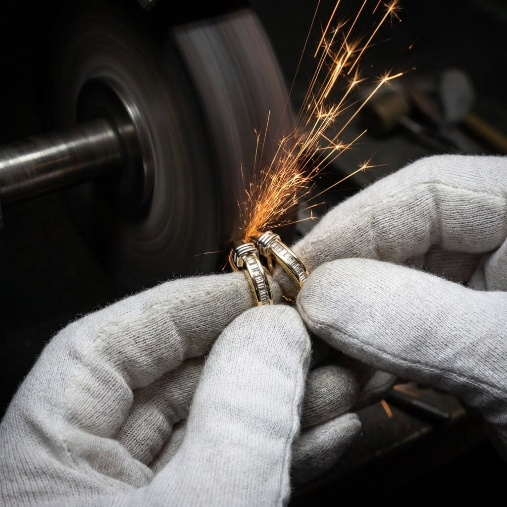 Vintage gold and diamond earrings