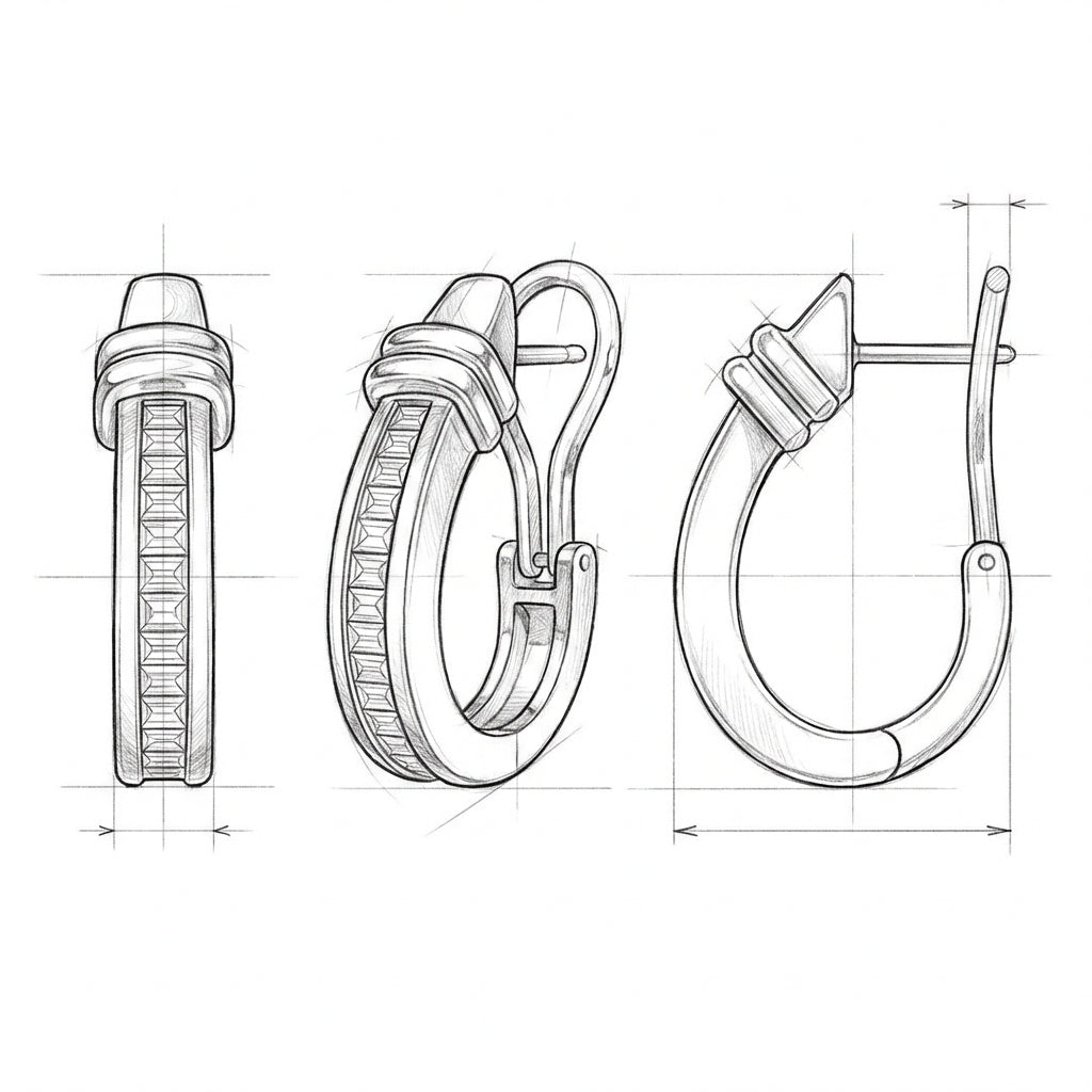 Vintage gold and diamond earrings