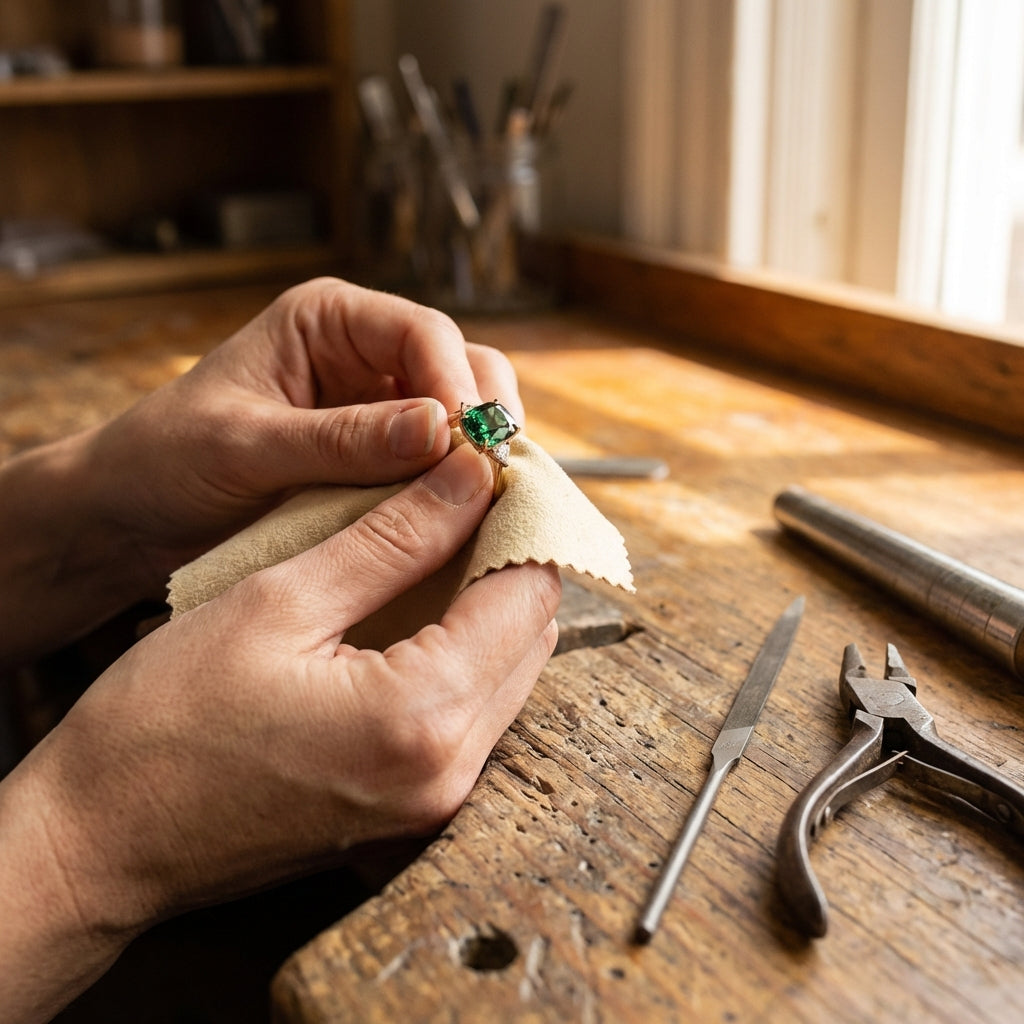 Elegant Square Emerald Ring