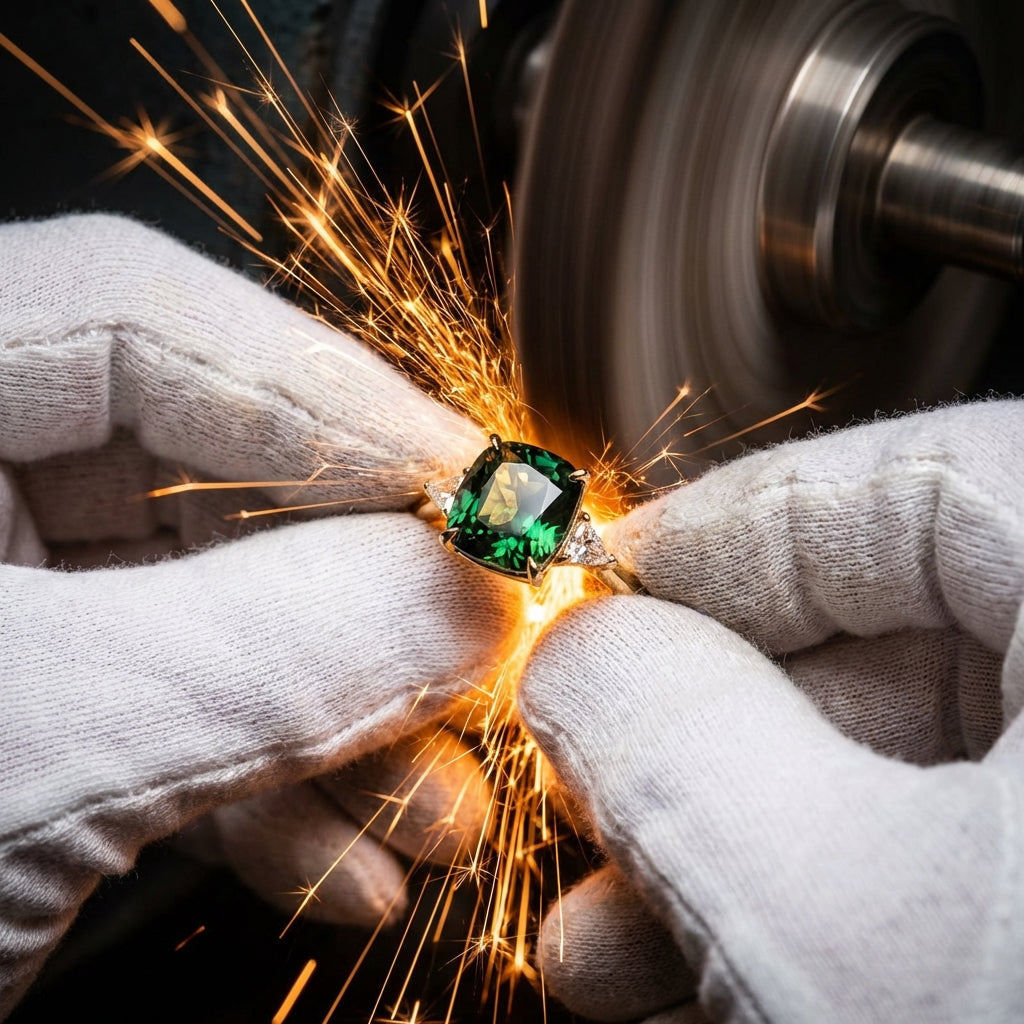 Elegant Square Emerald Ring