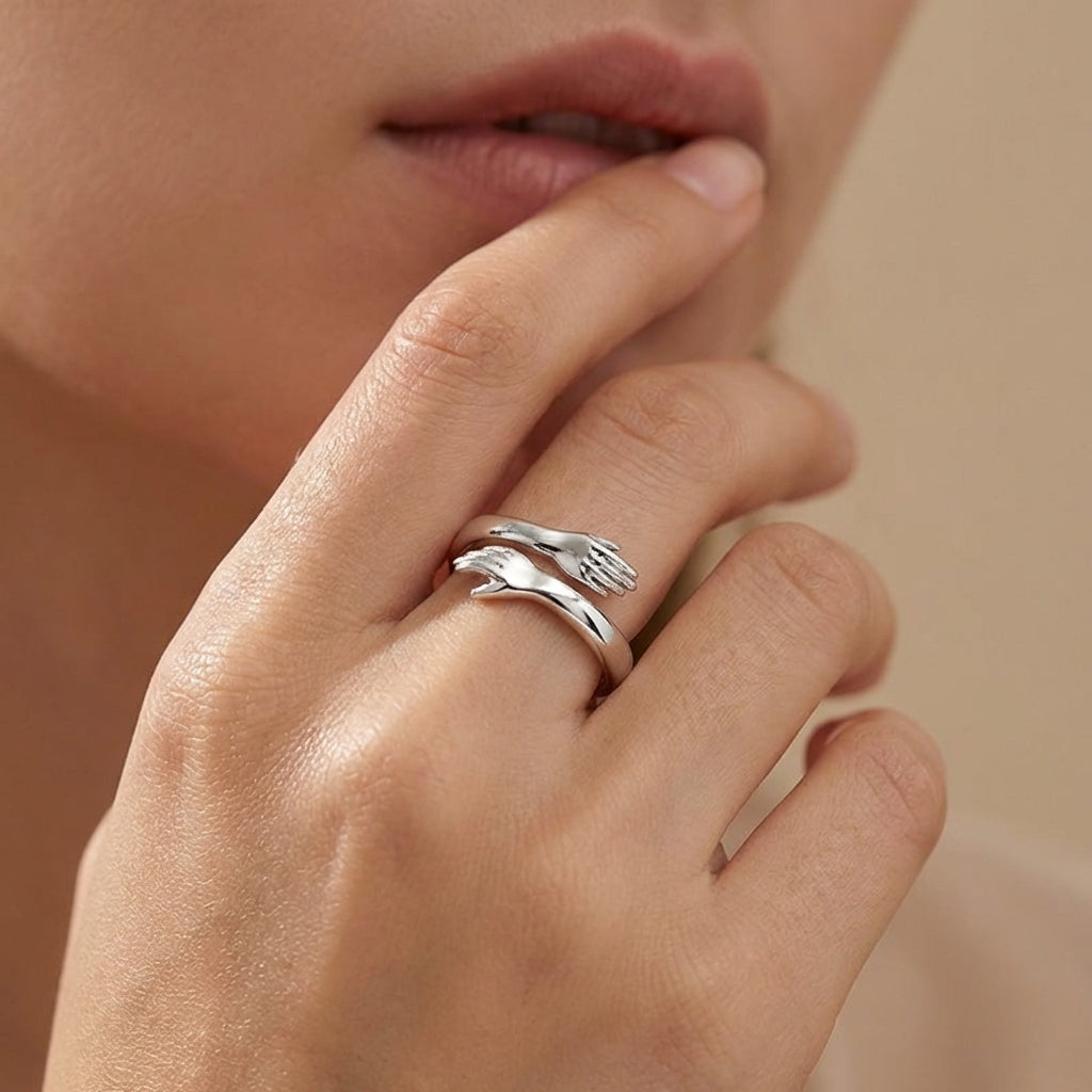 Silver Adjustable Hug Ring