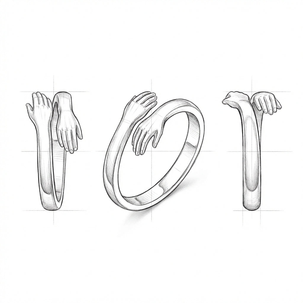 Silver Adjustable Hug Ring