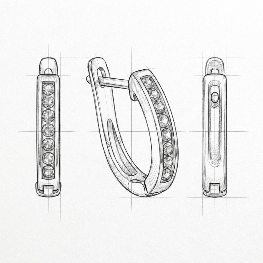 Emerald diamond earrings in gold