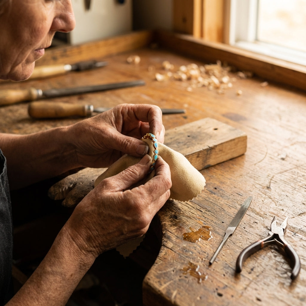 Vintage Blue Opal Gold Earrings