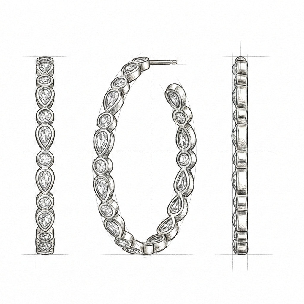 Vintage Blue Opal Gold Earrings