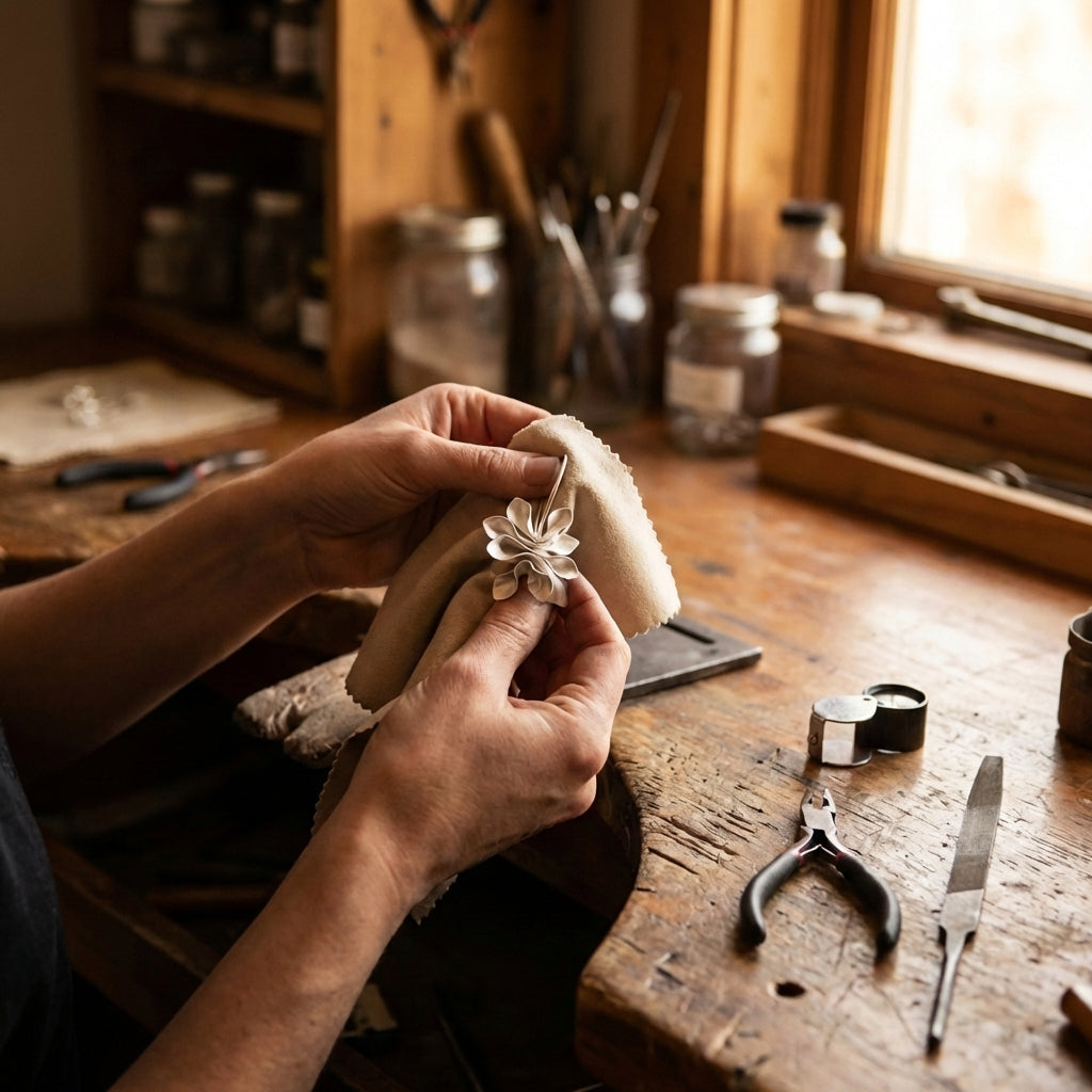 Vintage Irregular Blossom Silver Earrings