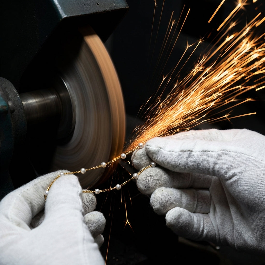 Small Pearl Necklace in Gold