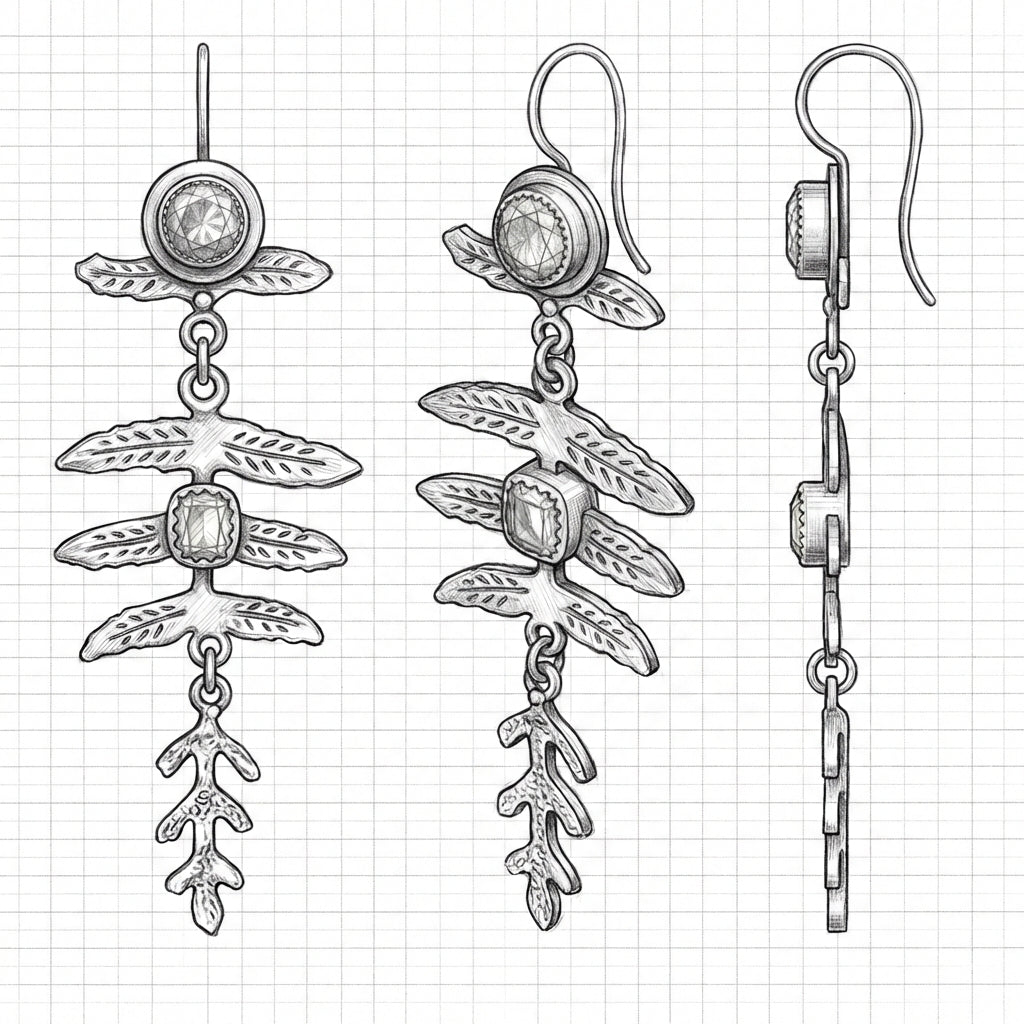 Vintage Nature Earrings in Silver