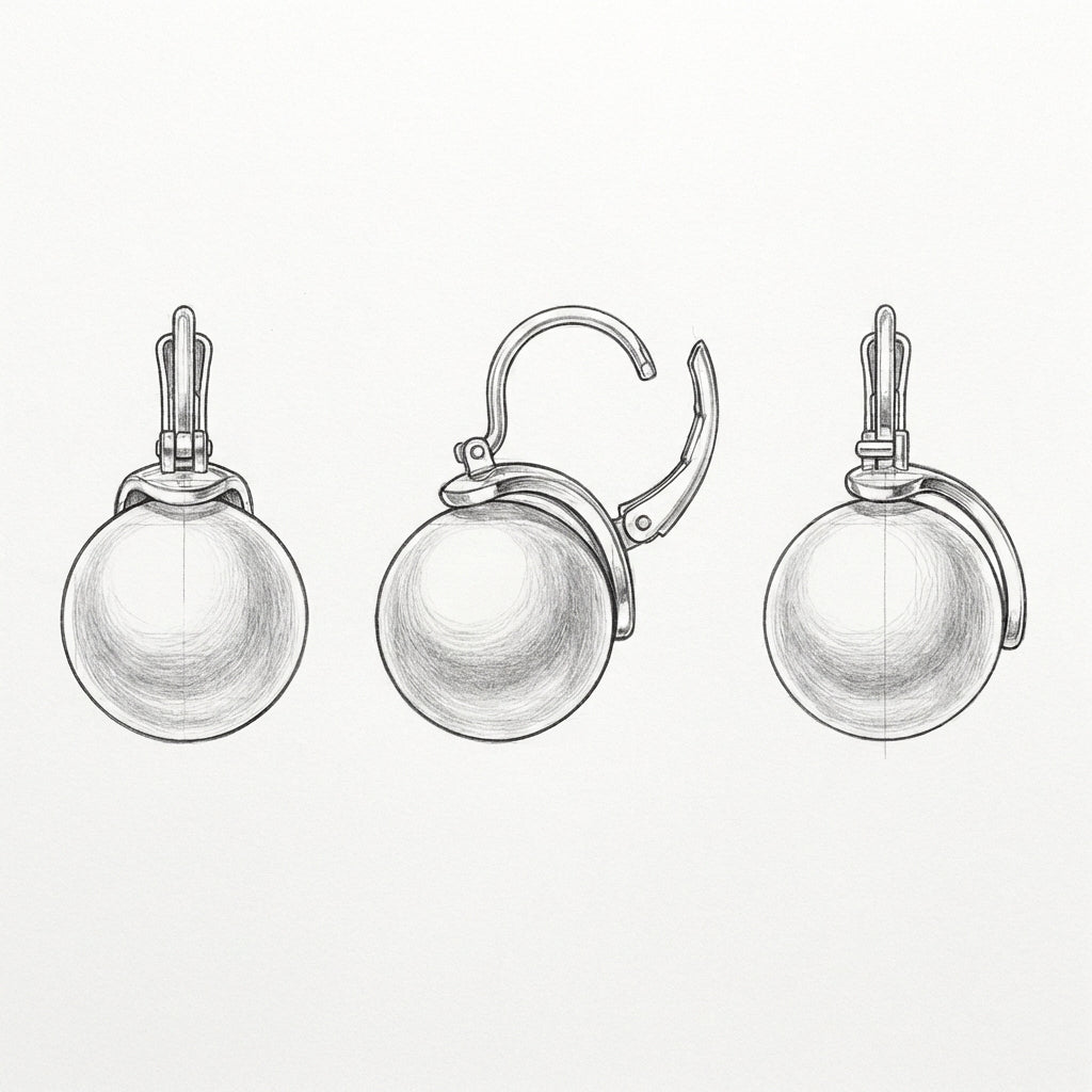 Thick Pearl Earrings in Gold