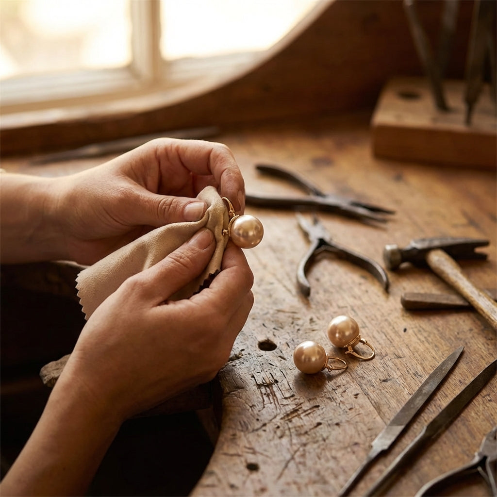 Golden Pearl Exquisite Earrings