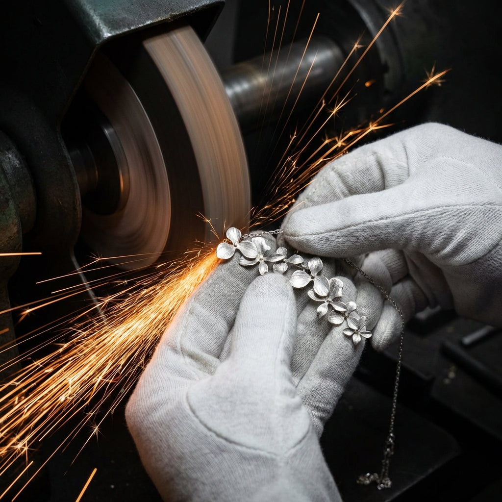 Vintage Silver Flower Necklace