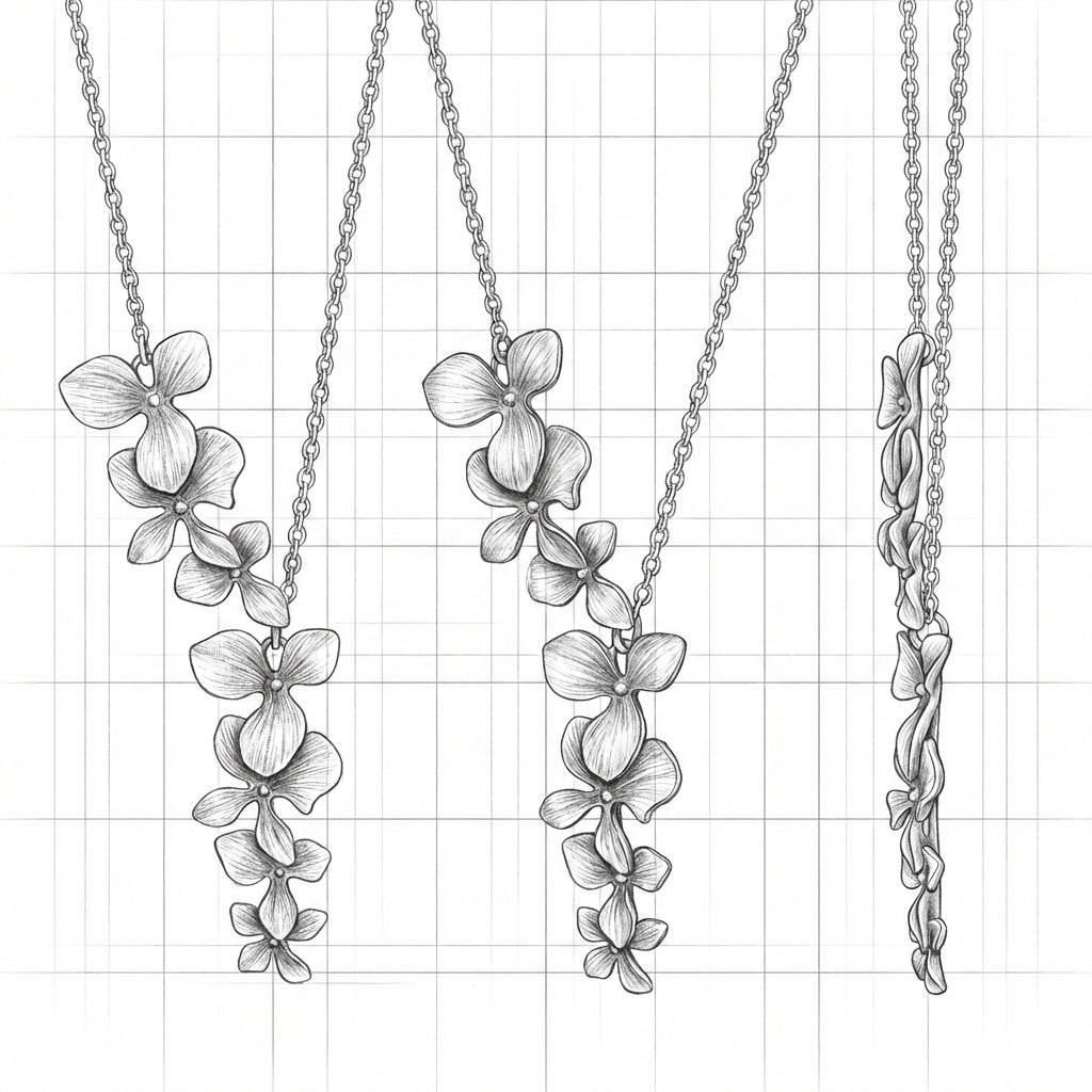 Vintage Silver Flower Necklace