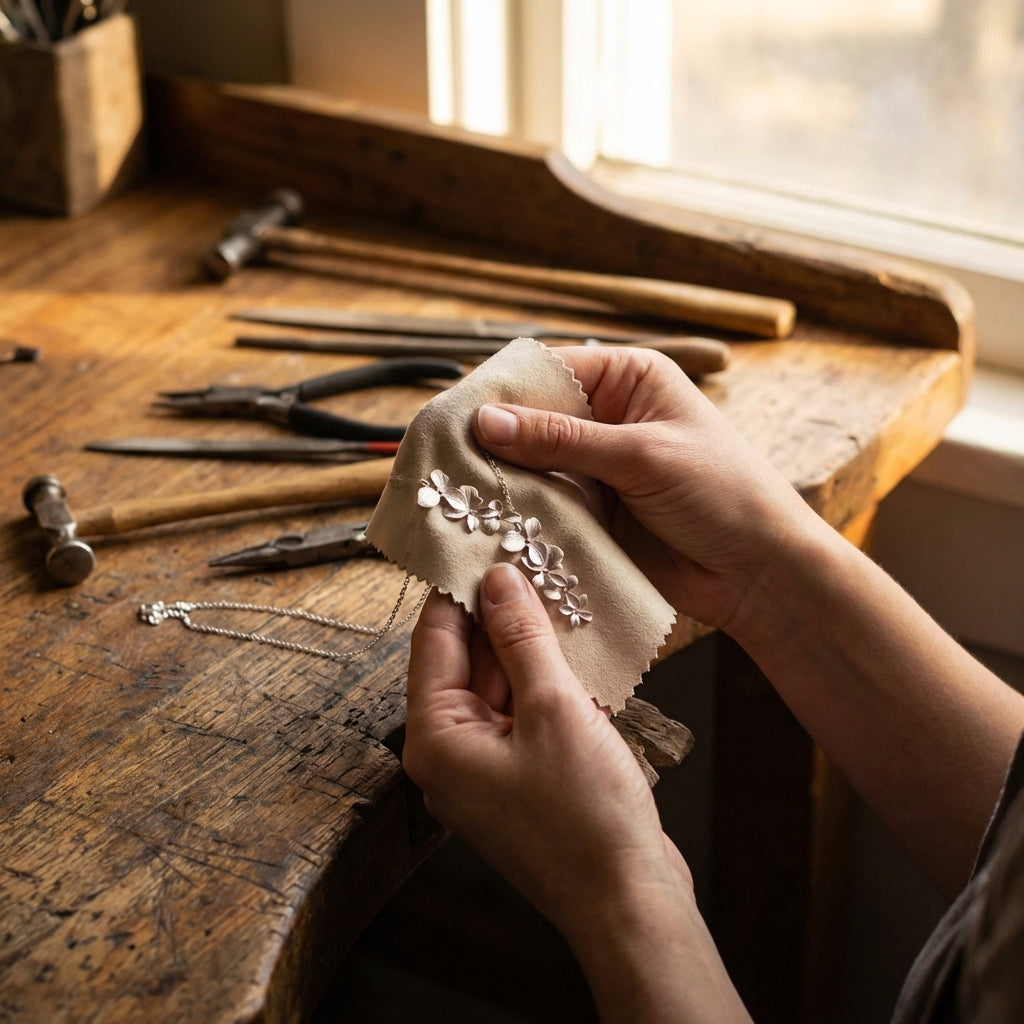 Vintage Silver Flower Necklace