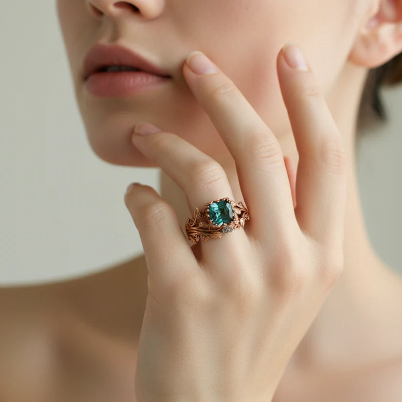 Nature Green Crystal Ring