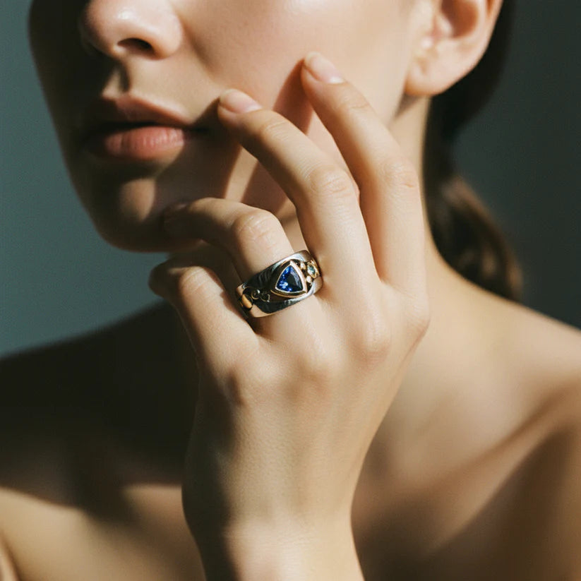 Vintage Blue Crystal Ring