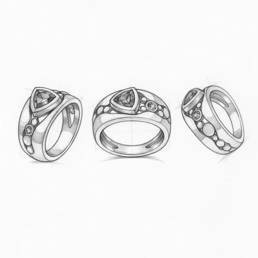 Vintage Blue Crystal Ring