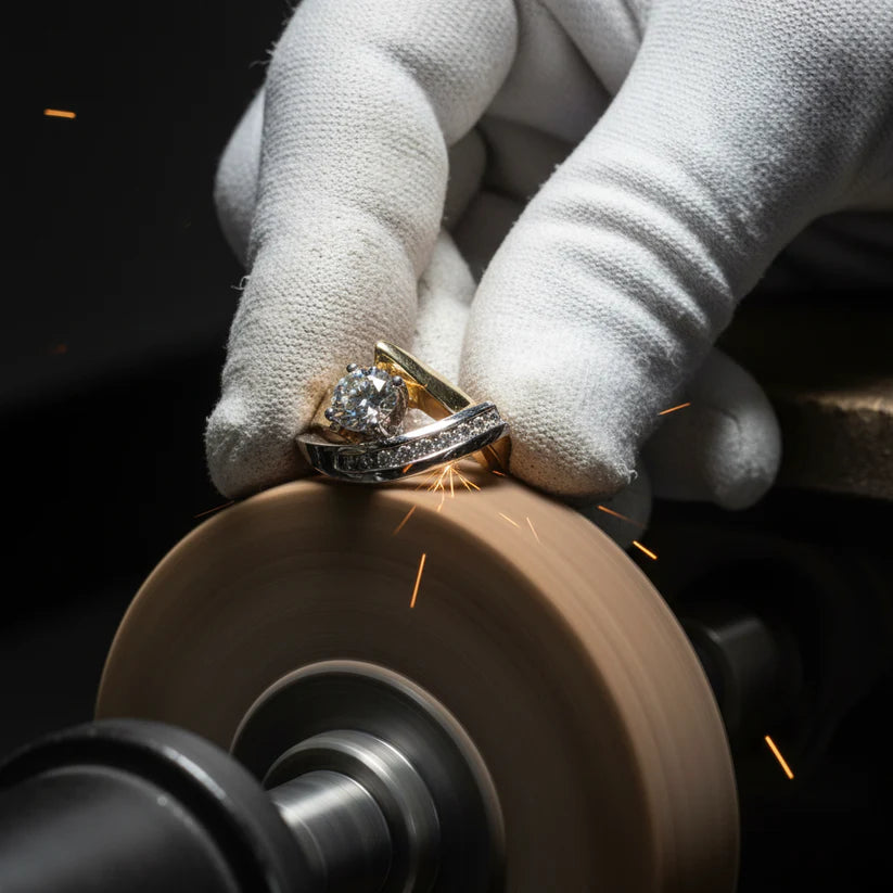 Vintage Irregular Gold & Silver Zirconia Ring