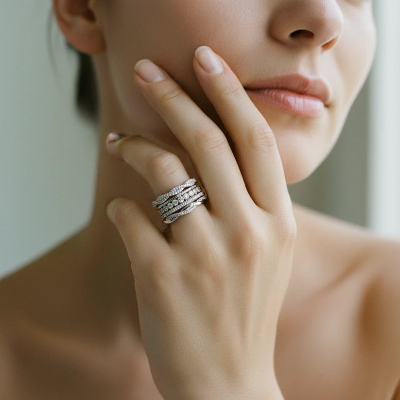 Vintage Layered Zirconia Ring
