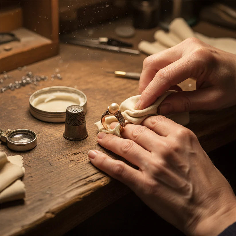 Vintage Pearl Golden Ring