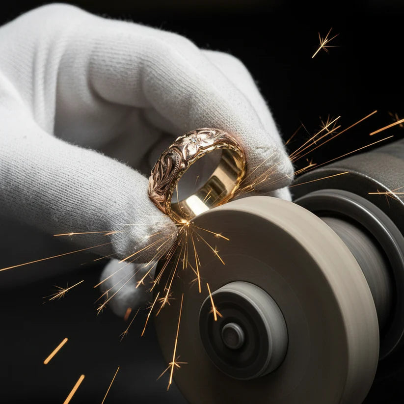 Vintage Rose Flower Gold Ring