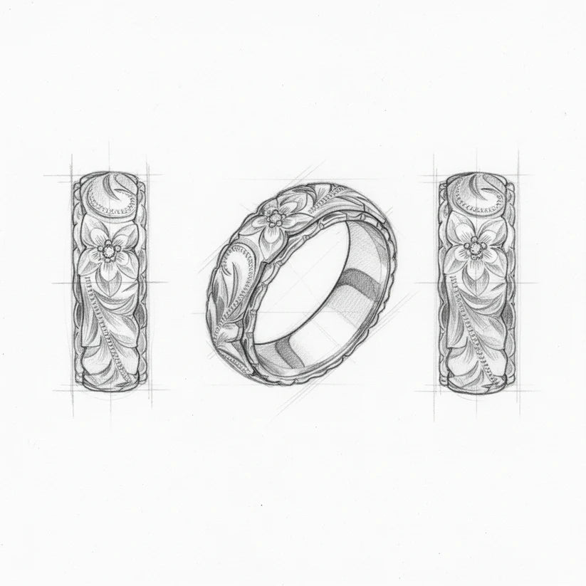 Vintage Rose Flower Gold Ring