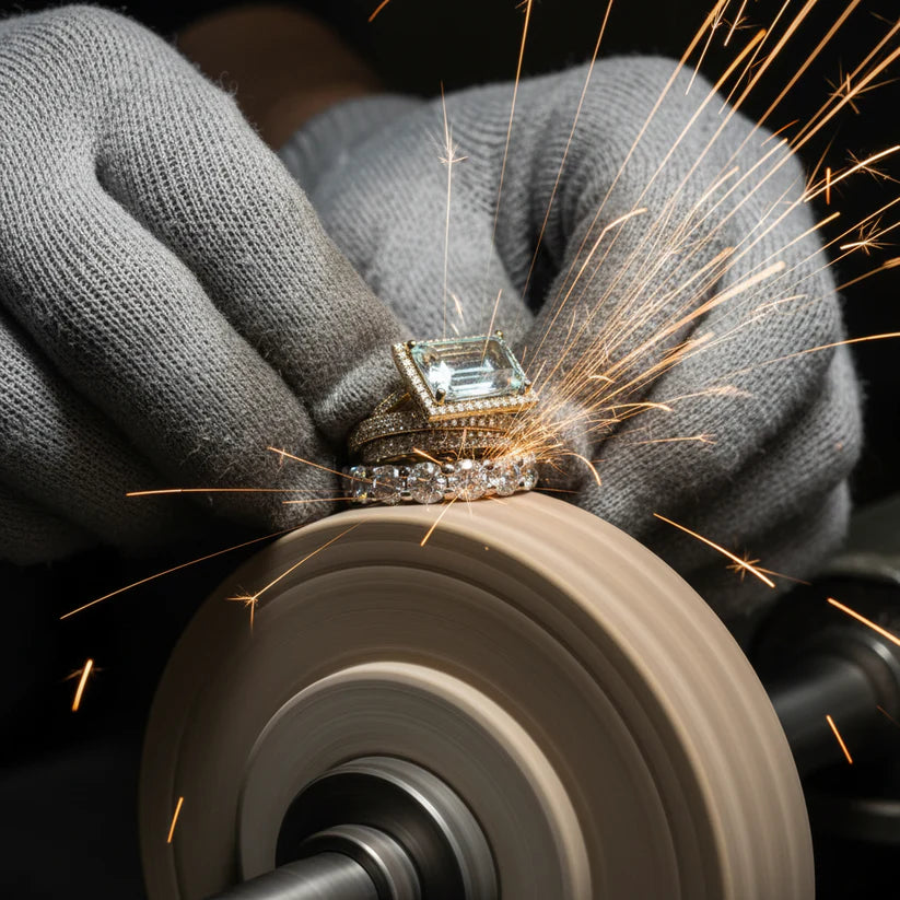 Vintage Silver Turquoise Glass Ring Set