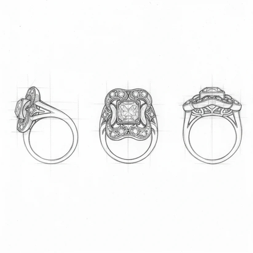 Vintage Zirconia Gold Ring